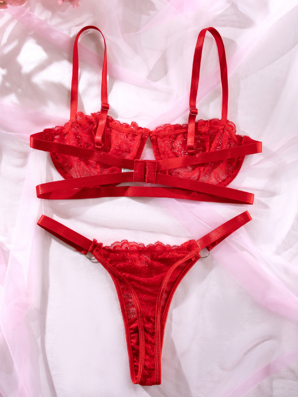 Tarpvalstybinis INS interneto įžymybių europietiškas ir amerikietiškas nėriniais siuvinėtas mergaičių tinklelio perspektyvos seksualus apatinis trikotažas dviejų dalių komplektas XYM1127