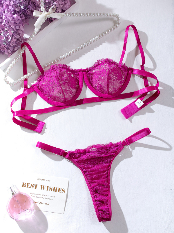 Tarpvalstybinis INS interneto įžymybių europietiškas ir amerikietiškas nėriniais siuvinėtas mergaičių tinklelio perspektyvos seksualus apatinis trikotažas dviejų dalių komplektas XYM1127