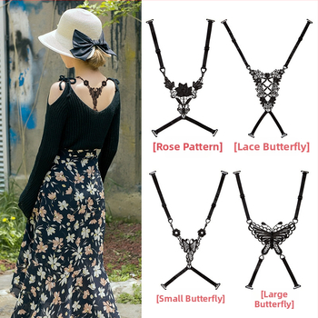 Permatoma nematoma pečių juosta Nėriniuota tuščiavidurė liemenėlė su kryžiumi Dviguba pečių dengiamoji juosta Vidinė juosta Plonas neslystantis diržas