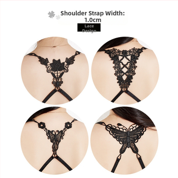 Permatoma nematoma pečių juosta Nėriniuota tuščiavidurė liemenėlė su kryžiumi Dviguba pečių dengiamoji juosta Vidinė juosta Plonas neslystantis diržas