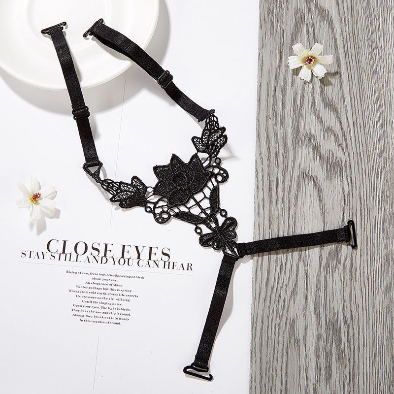 Permatoma nematoma pečių juosta Nėriniuota tuščiavidurė liemenėlė su kryžiumi Dviguba pečių dengiamoji juosta Vidinė juosta Plonas neslystantis diržas