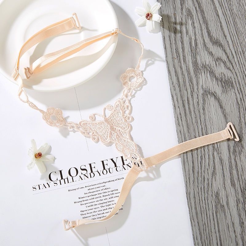 Permatoma nematoma pečių juosta Nėriniuota tuščiavidurė liemenėlė su kryžiumi Dviguba pečių dengiamoji juosta Vidinė juosta Plonas neslystantis diržas