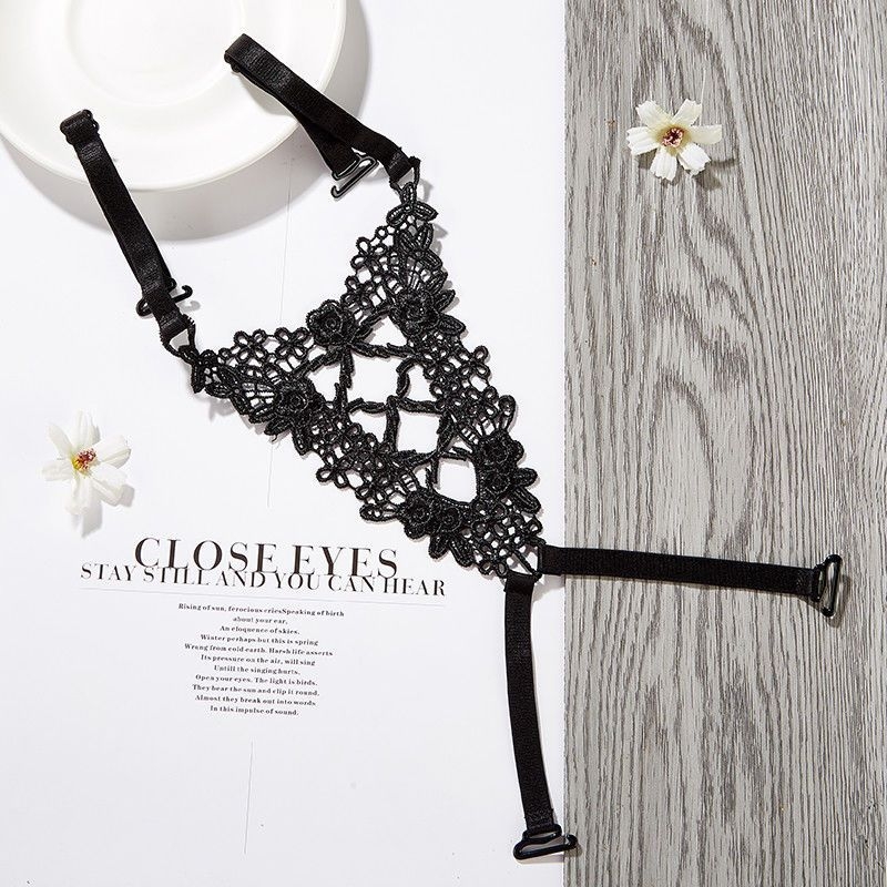 Permatoma nematoma pečių juosta Nėriniuota tuščiavidurė liemenėlė su kryžiumi Dviguba pečių dengiamoji juosta Vidinė juosta Plonas neslystantis diržas