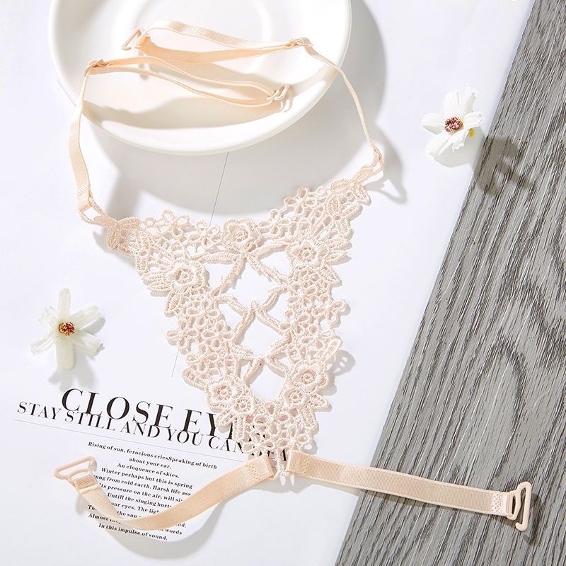 Permatoma nematoma pečių juosta Nėriniuota tuščiavidurė liemenėlė su kryžiumi Dviguba pečių dengiamoji juosta Vidinė juosta Plonas neslystantis diržas