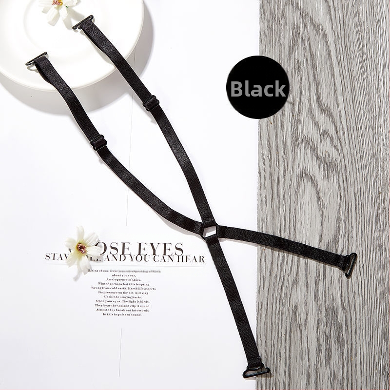 Permatoma nematoma pečių juosta Nėriniuota tuščiavidurė liemenėlė su kryžiumi Dviguba pečių dengiamoji juosta Vidinė juosta Plonas neslystantis diržas