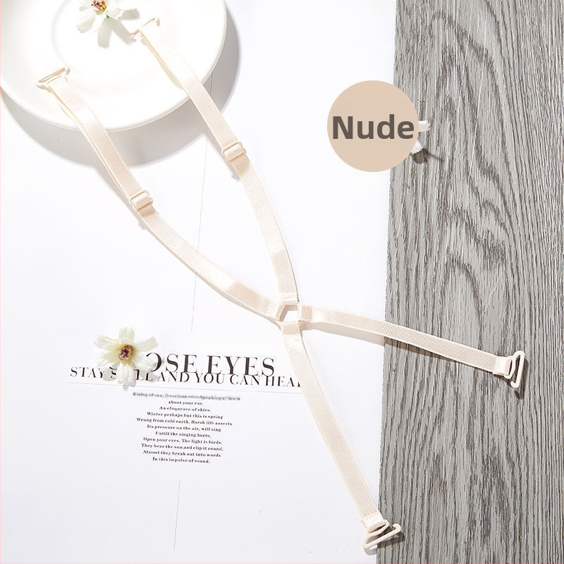 Permatoma nematoma pečių juosta Nėriniuota tuščiavidurė liemenėlė su kryžiumi Dviguba pečių dengiamoji juosta Vidinė juosta Plonas neslystantis diržas