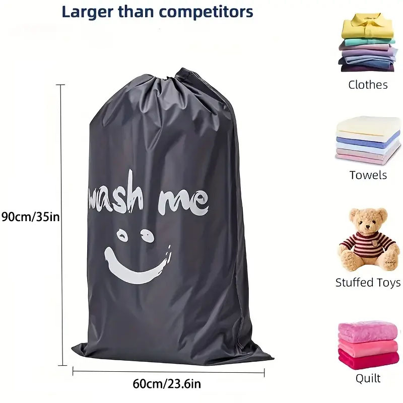 Laos on äärejooneline naerunäo trükiga pingutusnööriga pingutusnööriga pesukott Oxford-riidest pingutusnööriga hoiukott