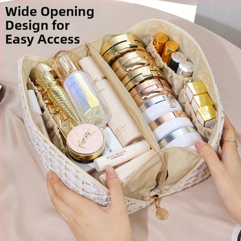 Nešiojama pagalvės kosmetikos krepšys su auksiniu šilko languotu pagalvės krepšiu kelioninis tualetinis krepšys didelės talpos laikymo krepšys lūpų dažams