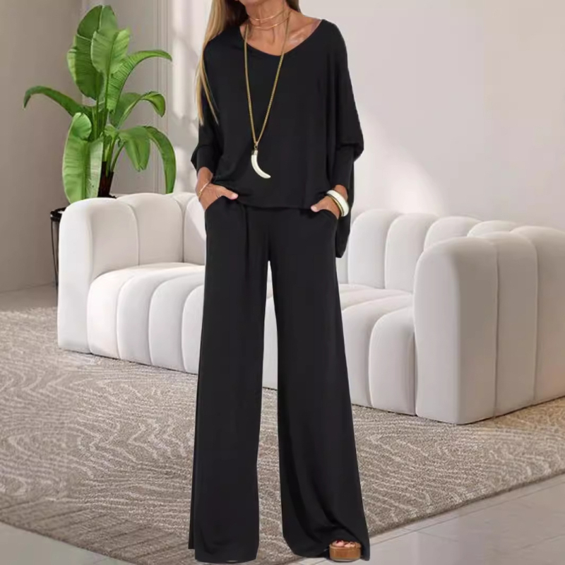 Amazon AliExpress europski i američki jesenski i zimski novi udobni dvodijelni set hlača dugih rukava za prekograničnu upotrebu