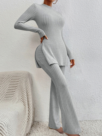 Amazonist pärit piiriülene Euroopa ja Ameerika uus sügis-talvine naiste moekomplekt vabaaja ühevärvilise koduka kaheosalise komplektiga