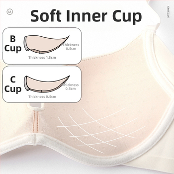 Õmblusteta pehmest terasest rõngasrinnahoidja naistele, õhukesed, suured rinnad, väikesed rinnad, push-up, lõtvumisvastane, reguleeritav, mugav push-up rinnahoidja