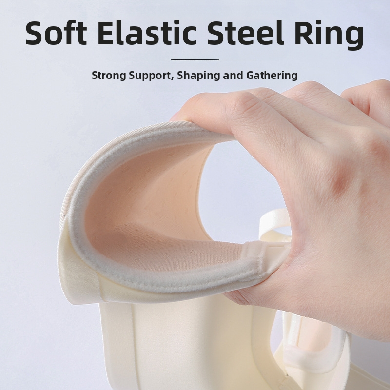 Bezšuvju mīksta tērauda gredzenveida intīmās krūtis sievietēm, plānas, lielas krūtis, mazas krūtis, push-up, pret noslīdēšanu, regulējams, ērts push-up krūšturis