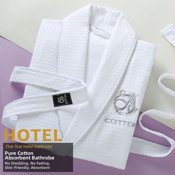 f1w Висококачествен халат от чист памук, водоабсорбиращ и бързосъхнещ, мъжки и дамски памучен хотелски халат, всесезонна нощница, пролетно-есенна тънка хавлия