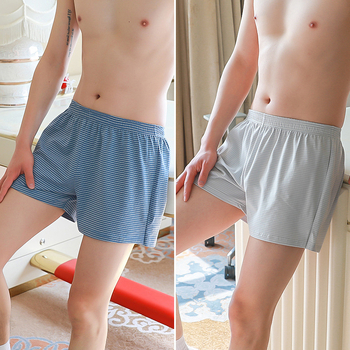 Vīriešu apakšveļas dropshipping tīras kokvilnas brīva piegriezuma Arrow bikses vasaras jauniešu bokseršorti svītrainas Arrow bikses