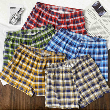 Ruudulised puuvillased meeste bokserid, pehmed ja lahtised pidžaamapüksid, nahasõbralikud, hingavad Arlo püksid, bokserid meestele