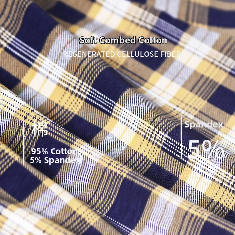 Мъжки боксерки от кариран памук, меки, широки, пижамени панталони, щадящи кожата, дишащи, мъжки боксерки Arlo