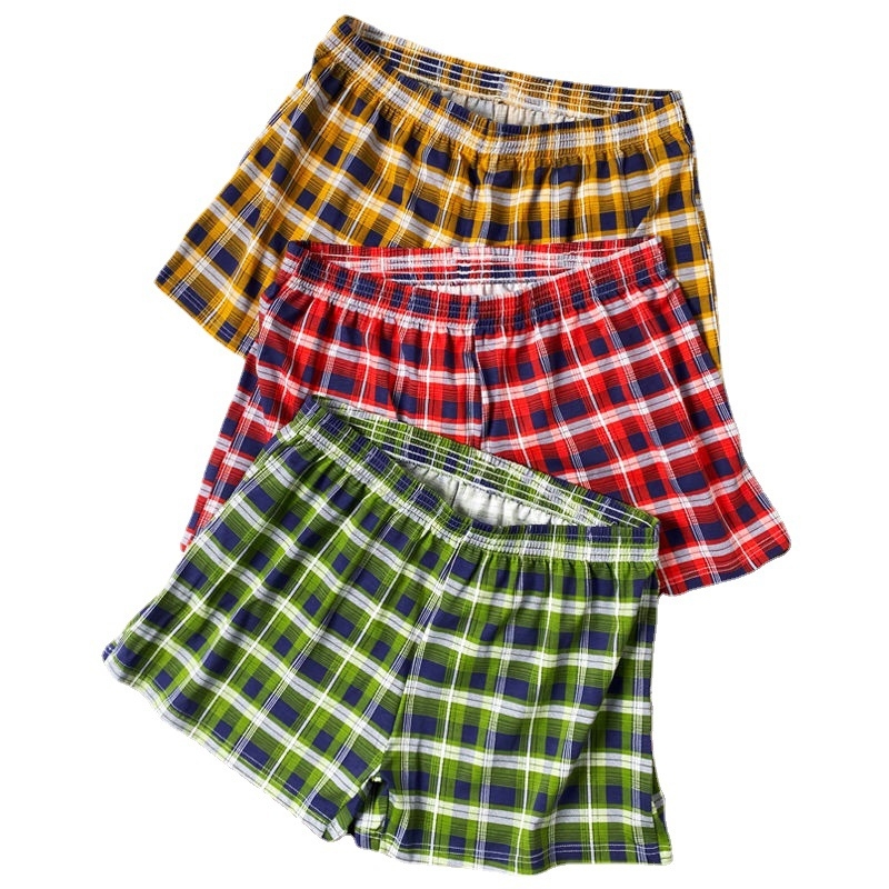 Ruudulised puuvillased meeste bokserid, pehmed ja lahtised pidžaamapüksid, nahasõbralikud, hingavad Arlo püksid, bokserid meestele