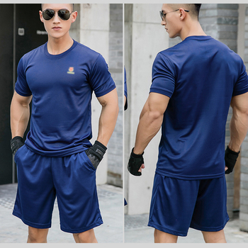 Мъжки летни, бързосъхнещи, дишащи, сини, с къс ръкав, за тренировки по пожарна безопасност, за бягане, за жени
