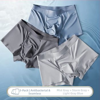 Ανδρικά Εσώρουχα Ice Silk Καλοκαιρινά Λεπτά Μποξεράκια από Γραφίτη, Αδιάβροχα, Αναπνέοντα Αθλητικά Μποξεράκια για Εφήβους