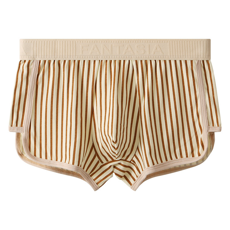 [Vienomis kelnėmis dėvėti daugiau] Paprastos dryžuotos kelnės su strėle, grynos medvilnės, laisvos, plius dydžio, plokščios kelnės su kampiniais kraštais, kvėpuojančios, keturių kampų kelnės.