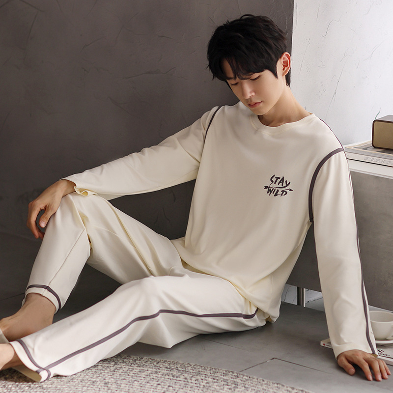 2024. aasta uue saabumise pidžaamad meeste sügisesed puuvillased pikkade varrukatega meeste kevad- ja sügispuuvillased vabaajarõivad koduriided ülikond