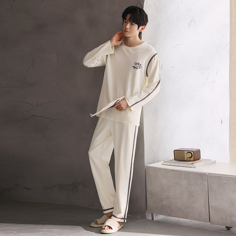 2024. aasta uue saabumise pidžaamad meeste sügisesed puuvillased pikkade varrukatega meeste kevad- ja sügispuuvillased vabaajarõivad koduriided ülikond