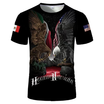 2023 vanjska trgovina prekogranična veleprodaja 3D tisak u boji poliester termalni transfer okrugli izrez majica europskih i američkih plus size trend kratkih rukava