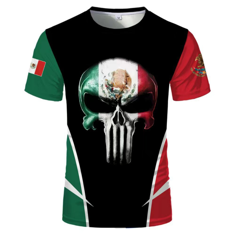 2023 vanjska trgovina prekogranična veleprodaja 3D tisak u boji poliester termalni transfer okrugli izrez majica europskih i američkih plus size trend kratkih rukava