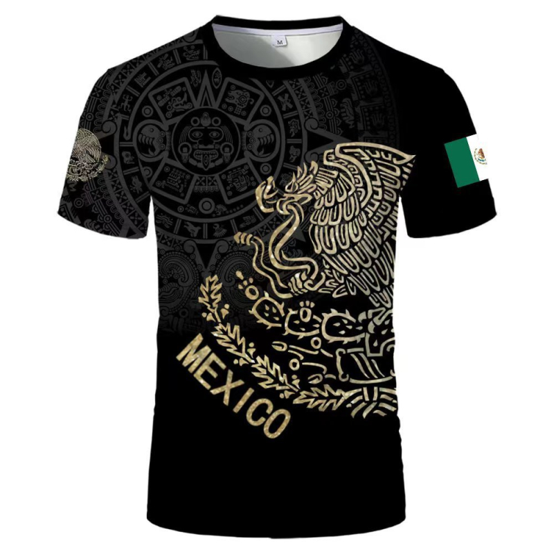 2023 vanjska trgovina prekogranična veleprodaja 3D tisak u boji poliester termalni transfer okrugli izrez majica europskih i američkih plus size trend kratkih rukava