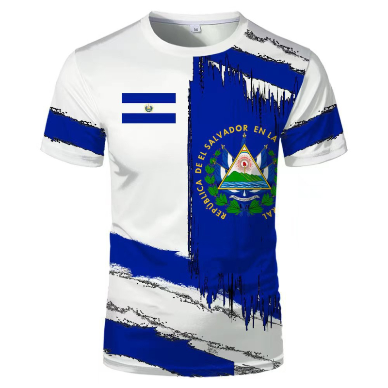 2023 vanjska trgovina prekogranična veleprodaja 3D tisak u boji poliester termalni transfer okrugli izrez majica europskih i američkih plus size trend kratkih rukava