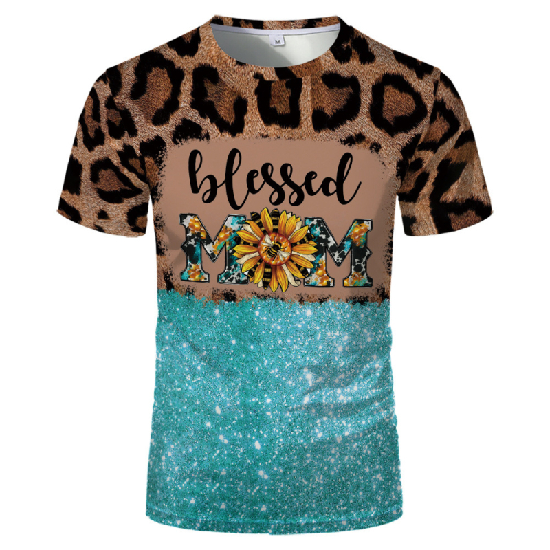 2023 vanjska trgovina prekogranična veleprodaja 3D tisak u boji poliester termalni transfer okrugli izrez majica europskih i američkih plus size trend kratkih rukava