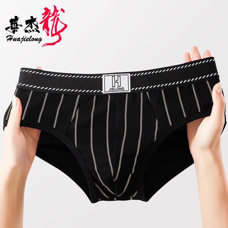 Novo Huarong muško donje rublje od prugastog pamuka, veleprodaja, muške gaćice srednjeg struka, velike veličine, muške prozračne gaćice, dropshipping