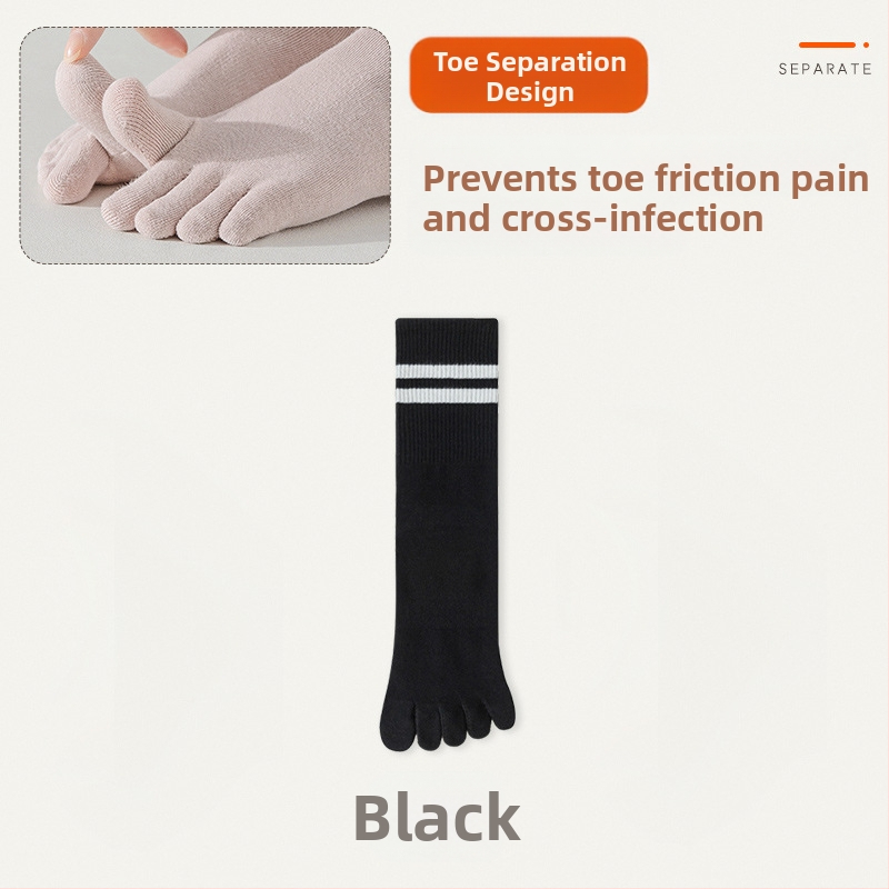 Penkių pirštų kojinės, vaikiškos kojinės iki pirštų vidurio, pavasarinės ir rudens medvilninės kojinės, madingos ilgomis pirštais sportinės neslystančios žieminės moteriškos kojinės