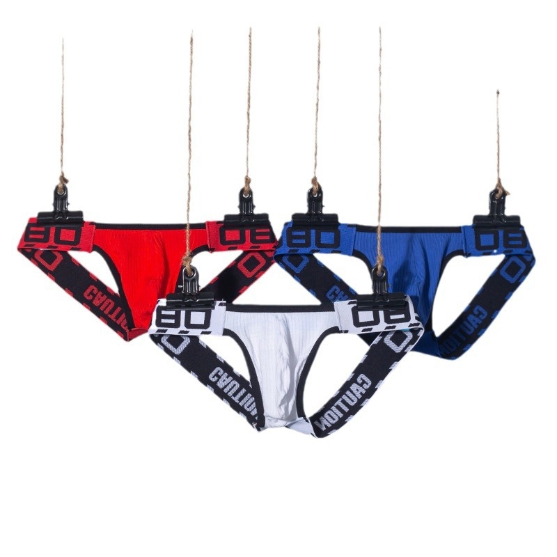 0850 vyriški apatiniai be diržo, dvigubi stringai, seksualūs vyriški stringai, seksualūs itin žemo juosmens medvilniniai vyriški apatiniai BS3202