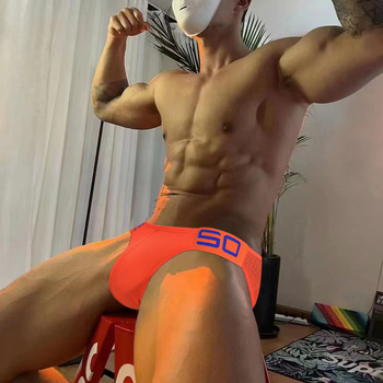 Σέξι ανδρικά εσώρουχα από mesh, σέξι σλιπ με ψηλό άνοιγμα, χαμηλή μέση, αεριζόμενο παντελόνι για αθλητικά, γυμναστική και ισχία