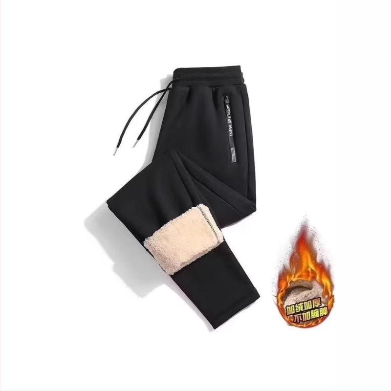 Зимни панталони с поларена подплата Winter Plus Extra Large, мъжки удебелени топли панталони, ежедневни панталони, мъжки зимни кадифени панталони