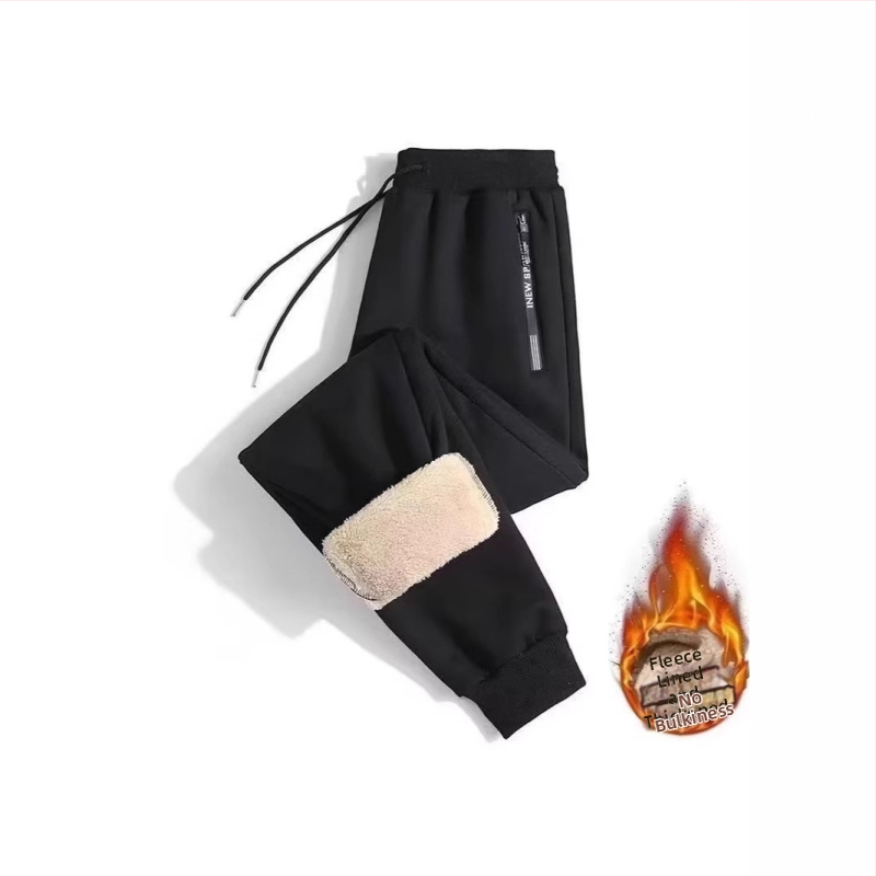 Зимни панталони с поларена подплата Winter Plus Extra Large, мъжки удебелени топли панталони, ежедневни панталони, мъжки зимни кадифени панталони