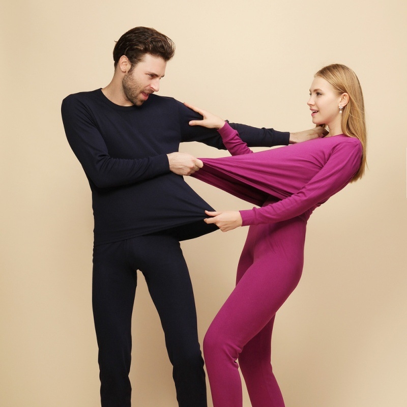 Rudens ir žiemos vyriškas grynos medvilnės termo apatinių komplektas, moteriški termo apatiniai, medvilninis megztinis, trikotažas, sutankintas šilumai