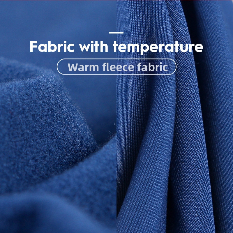 Мъжко безшевно термо бельо, топ с V-образно деколте, зимен, слим-крой, подплатен с полар, плътна тънка базова риза, есенни дрехи, памучен пуловер