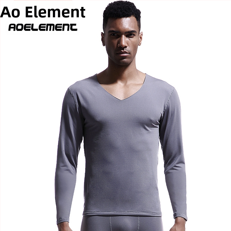 Meeste õmblusteta termopesu, V-kaelusega, talvine, kitsas, fliisvoodriga, tihe õhuke alussärk, sügisriiete puuvillane kampsun