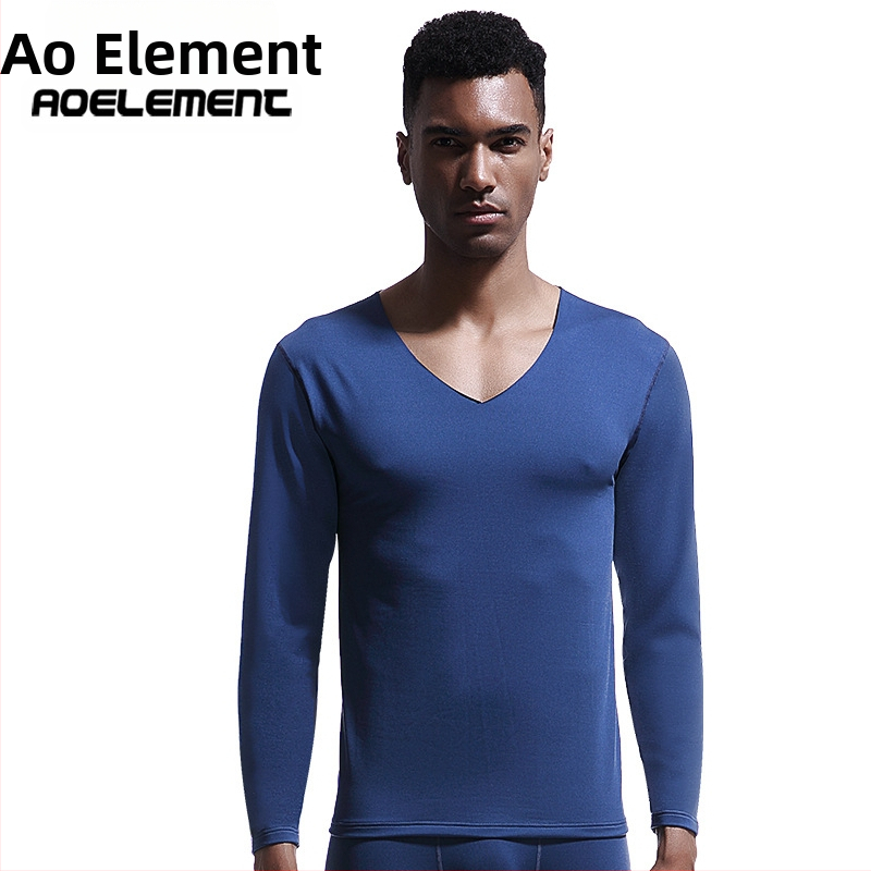 Meeste õmblusteta termopesu, V-kaelusega, talvine, kitsas, fliisvoodriga, tihe õhuke alussärk, sügisriiete puuvillane kampsun