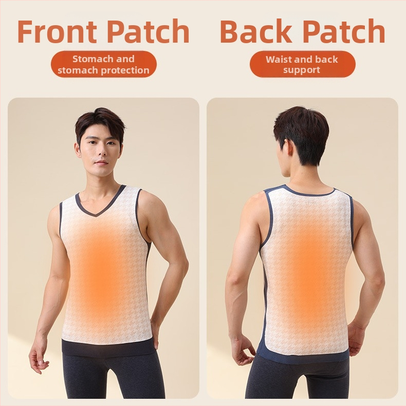 2024 нов есенно-зимен мъжки трислоен вълнен термо жилет, безшевен, с кръпка, базов слой, шлайфане и удебеляване