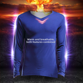 Vyriški terminiai apatiniai ilgomis rankovėmis, aptempti V formos iškirpte, ploni marškinėliai rudens ir žiemos drabužiams, skirti jaunimui ir vidutinio amžiaus žmonėms.