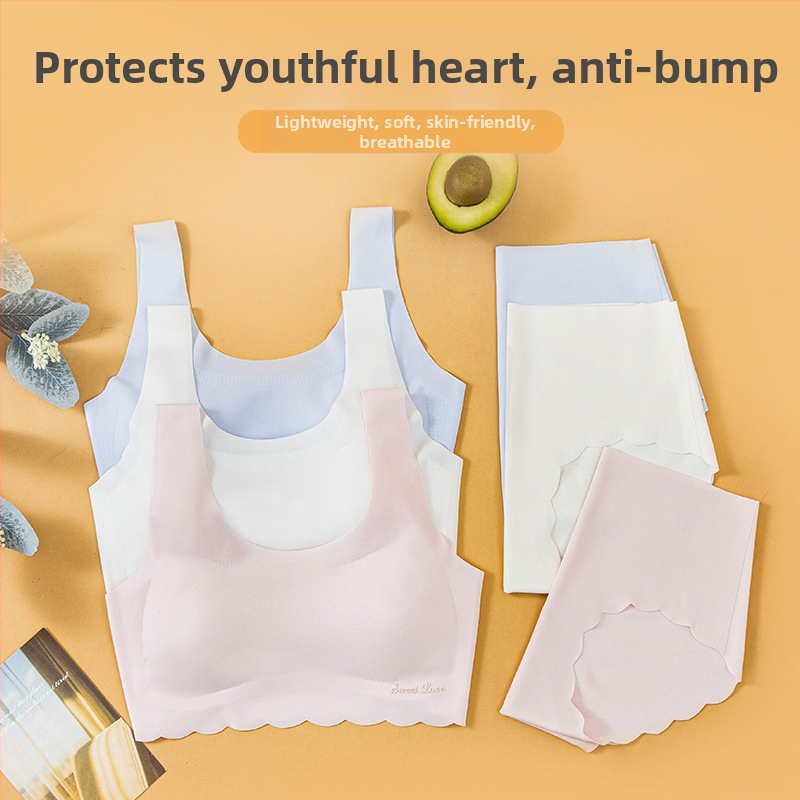 Развиващо бельо за момичета, ученически сутиен, подходящ за 8-16 години, изработен от модал с омекотяваща материя с верижка