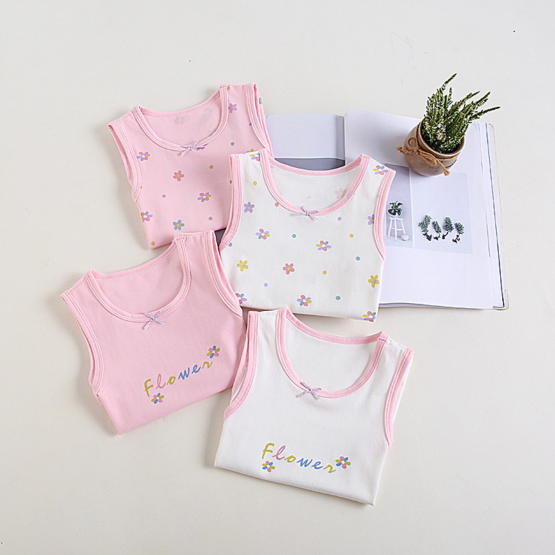 Dječji prsluk od pamuka za djevojčice, sling klasa a, čisti pamuk, dječja unutarnja odjeća u korejskom stilu, ljetna Wenzhou unutarnja odjeća, mali prsluk