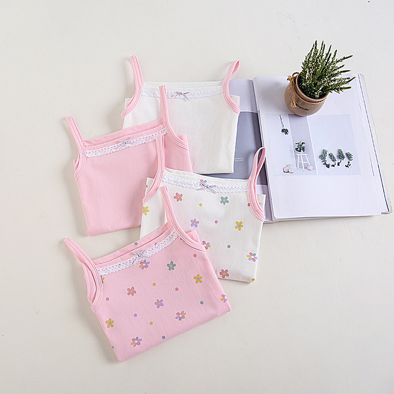 Dječji prsluk od pamuka za djevojčice, sling klasa a, čisti pamuk, dječja unutarnja odjeća u korejskom stilu, ljetna Wenzhou unutarnja odjeća, mali prsluk