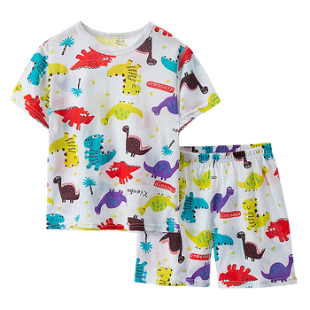 Pantaloni scurți cu mânecă scurtă pentru copii transfrontalieri, costum de vară din bumbac pur, bărbați și femei, casual, respirabil, din bumbac, pijamale, haine de casă