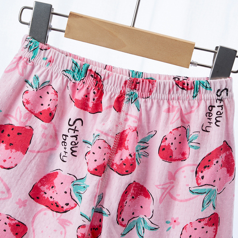 Pantaloni scurți cu mânecă scurtă pentru copii transfrontalieri, costum de vară din bumbac pur, bărbați și femei, casual, respirabil, din bumbac, pijamale, haine de casă