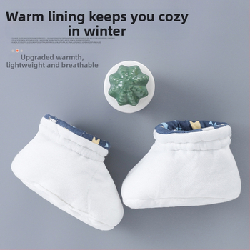 Naujagimio medvilniniai batukai, medvilninės kojinės, žieminiai kūdikių batukai, šilti, vilnos pamušalu, sustorintu minkštu padu berniukams ir mergaitėms