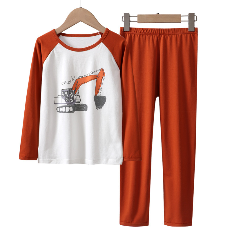 Vaikiški apatiniai kostiumėliai, medvilniniai pižamos berniukams, rudens drabužiai, rudens kelnės, medvilniniai dideli vaikų namų drabužiai, didmeninė prekyba sandėlyje